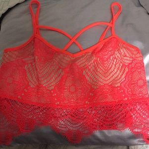 Bright salmon crop top